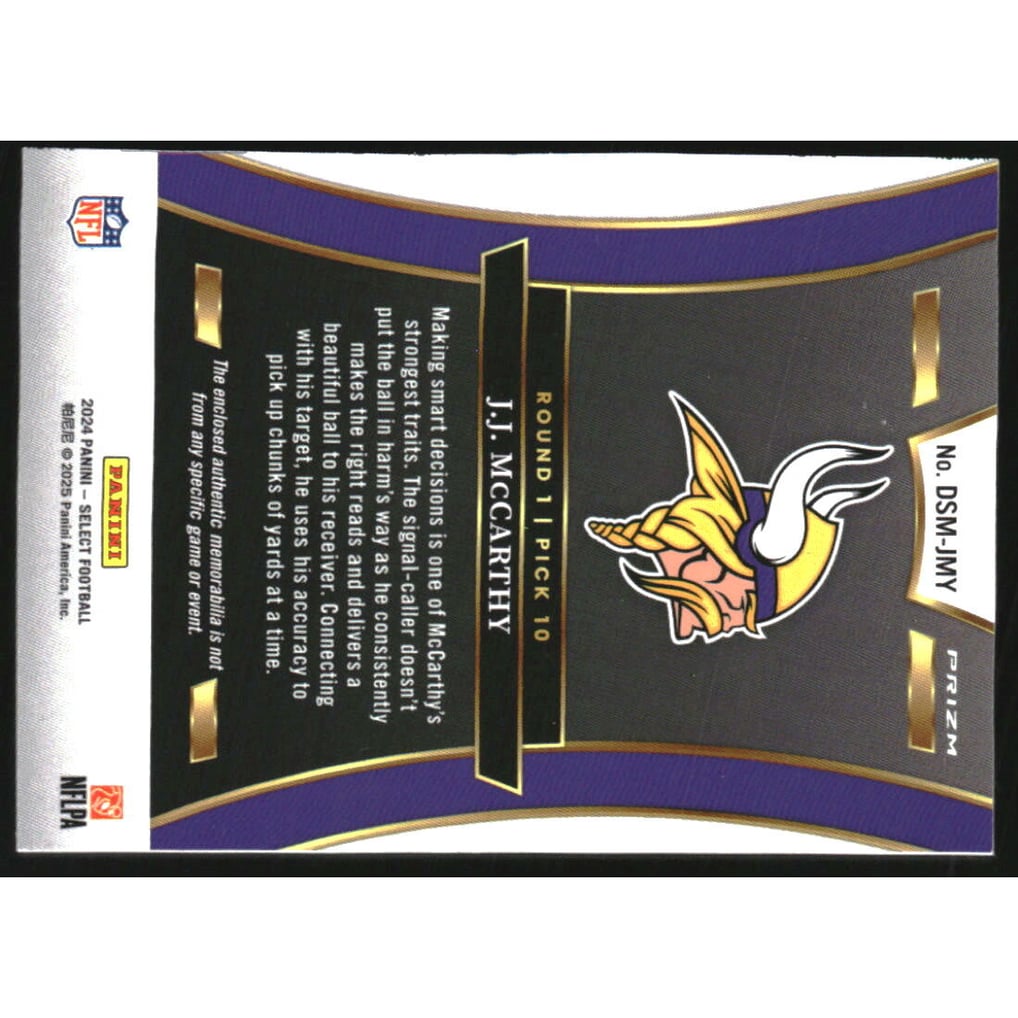 2024 Select Draft Selections Memorabilia Prizm Red #10 JJ McCarthy
