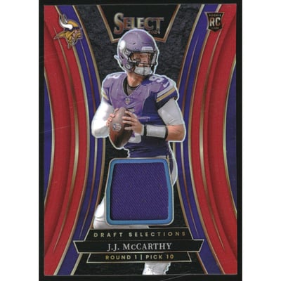 2024 Select Draft Selections Memorabilia Prizm Red #10 JJ McCarthy
