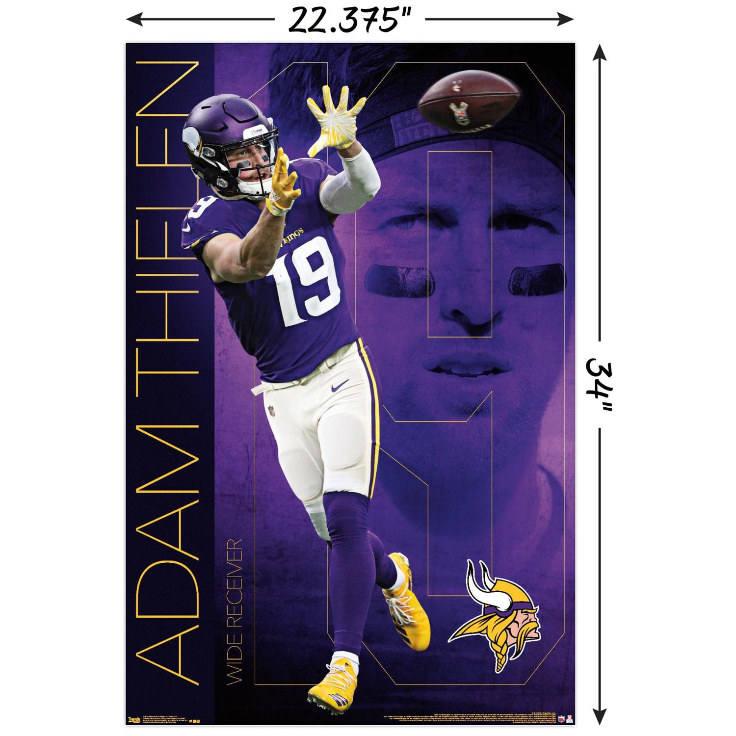 Adam Thielen Minnesota Vikings 22.4'' x 34'' Players Only Poster