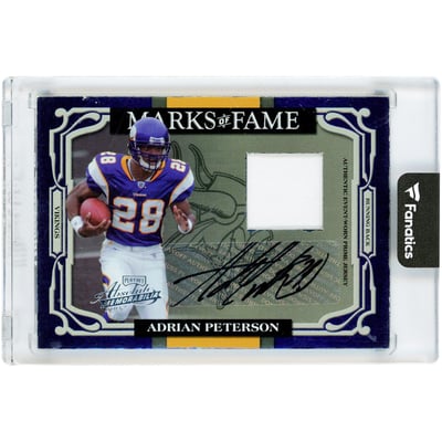 Adrian Peterson Minnesota Vikings Autographed 2007 Playoff Absolute Memorabilia Marks of Fame Relic #MOF-34 #6/25 Rookie Card