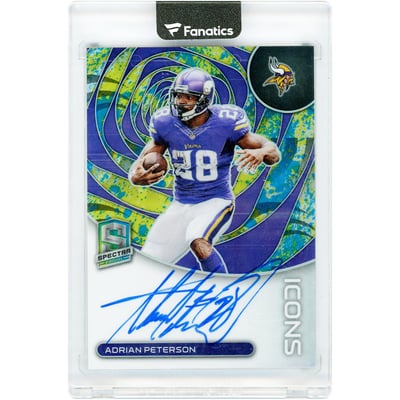 Adrian Peterson Minnesota Vikings Autographed 2023 Panini Spectra Icons #I-AD #1/8 Card