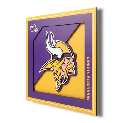 Minnesota Vikings Fanpoint 12'' x 12'' 3D Logo Wall Art