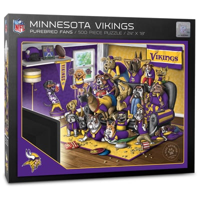 Minnesota Vikings Fanpoint Purebred Fans 18'' x 24'' A Real Nailbiter 500-Piece Puzzle