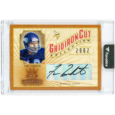 Fran Tarkenton Minnesota Vikings Autographed 2002 Donruss Gridiron Kings Gridiron Cut Collection #GC-7 #22/50 Card