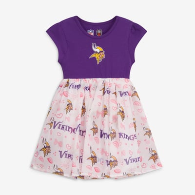 Minnesota Vikings Wes & Willy Girls Toddler Princess Dress - Purple
