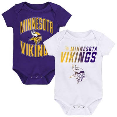 Minnesota Vikings Outerstuff Infant Snuggle Blitz 2-Pack Bodysuit Set - Purple/White