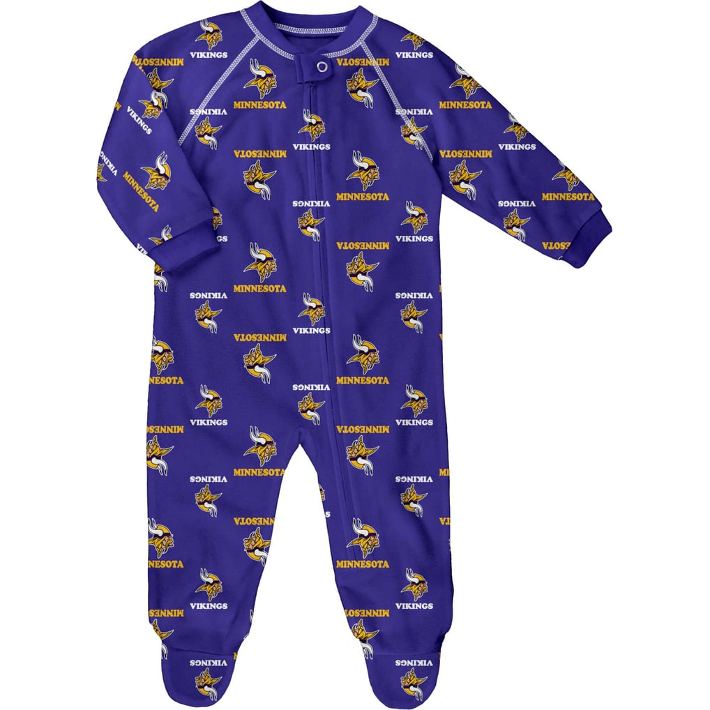 Minnesota Vikings Infant Allover Print Raglan Full-Zip Sleeper - Purple