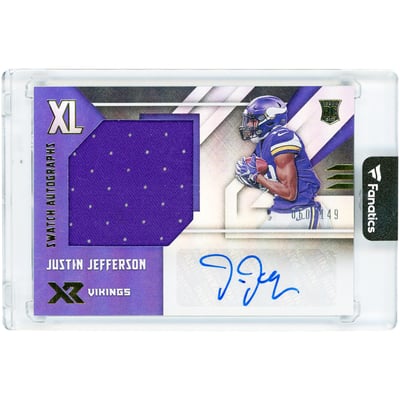 Justin Jefferson Minnesota Vikings Autographed 2020 Panini XR XL Swatch Jersey Relic #RXL-JE #60/149 Rookie Card
