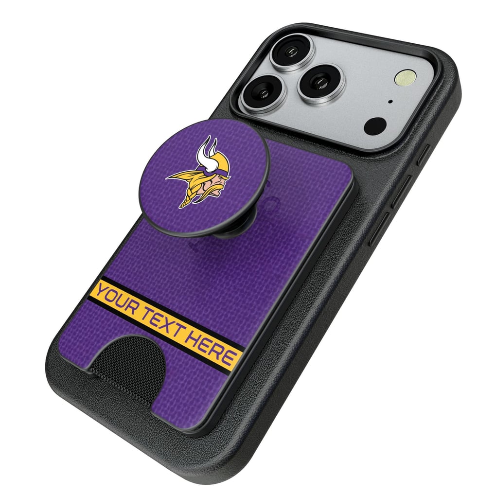 Minnesota Vikings Keyscaper Personalized Endzone Solid PopSockets Magnetic Wallet