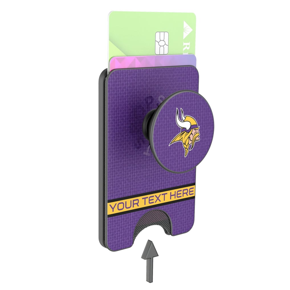 Minnesota Vikings Keyscaper Personalized Endzone Solid PopSockets Magnetic Wallet