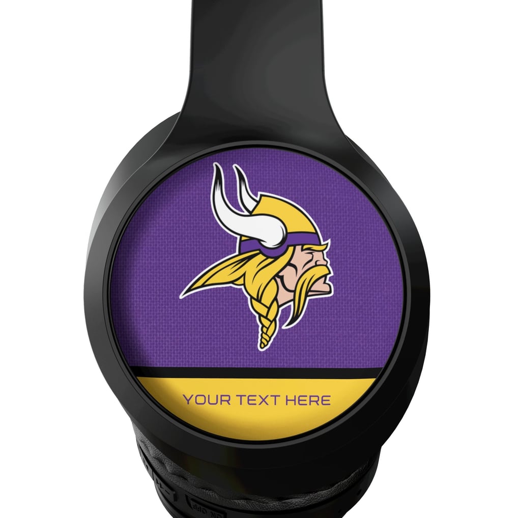 Minnesota Vikings Keyscaper Personalized Endzone Solid Wireless Bluetooth Headphones With Case