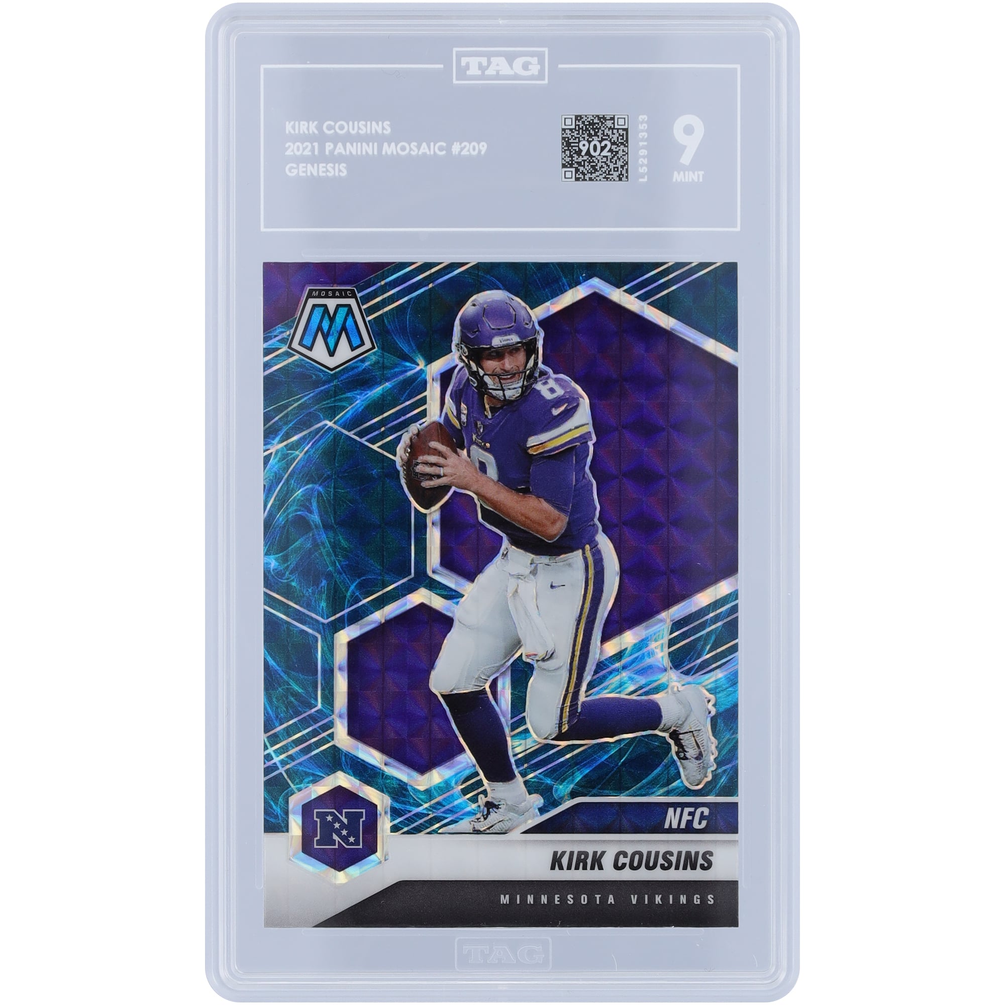Kirk Cousins Minnesota Vikings 2021 Panini Mosaic Genesis Prizm