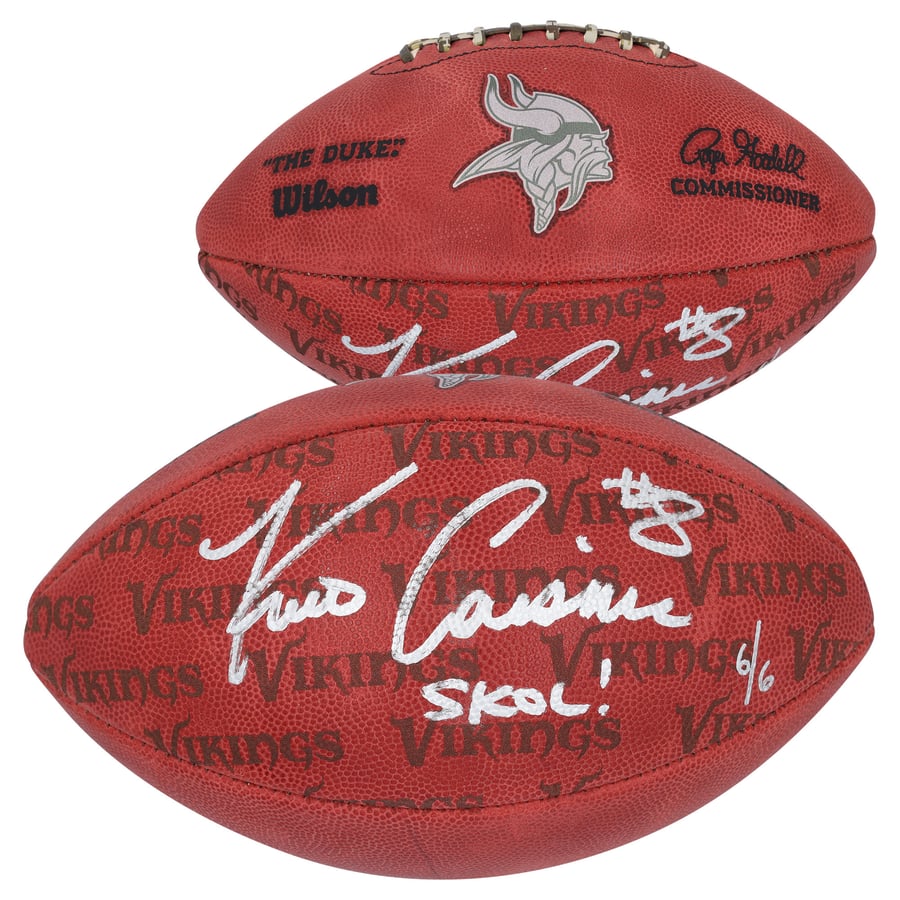 Kirk Cousins Minnesota Vikings Autographed Wilson Duke Football with ...