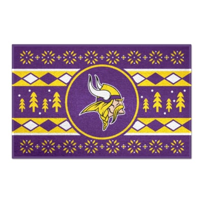 Minnesota Vikings Logo Brands 19" x 30" Holiday Sweater Starter Mat