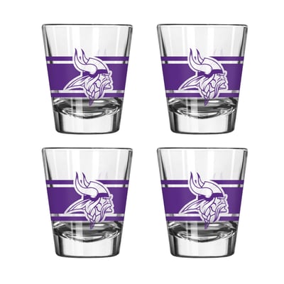 Minnesota Vikings Logo Brands Four-Piece Stripe Shot Glass Set