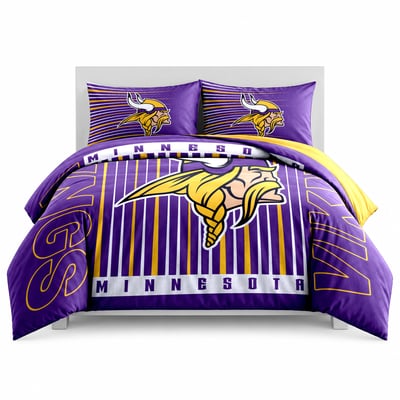 Minnesota Vikings Logo Brands Momentum 5-Piece Full/Queen Bedding Set