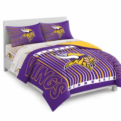 Logo Brands Minnesota Vikings Momentum Bed In A Bag - Queen