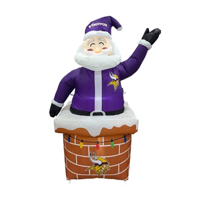 Minnesota Vikings Logo Brands Santa in Chimney Yard Inflatable