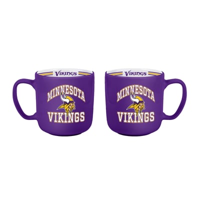 Minnesota Vikings Logo Brands Two-Piece 15oz. Stripe Mug Set