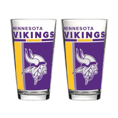 Minnesota Vikings Logo Brands Two-Piece 16oz. Pint Glass Set