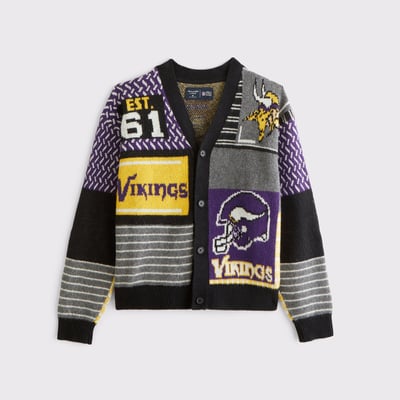  Minnesota Vikings Abercrombie & Fitch Cardigan Sweater - Purple