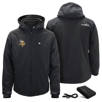 Minnesota Vikings ActionHeat 5V Softshell Heated Jacket - Black