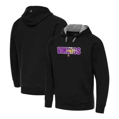 Minnesota Vikings Antigua Woodland Camo Victory Hoodie - Black