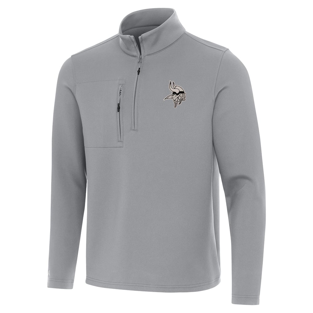  Minnesota Vikings Antigua Insider Quarter-Zip Jacket - Gray