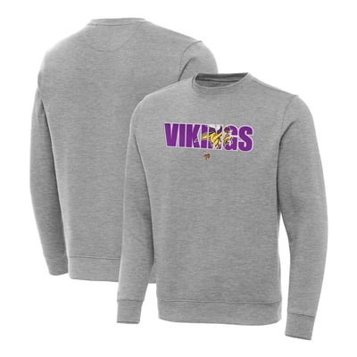 Minnesota Vikings Antigua Impact Victory Sweatshirt - Heather Gray