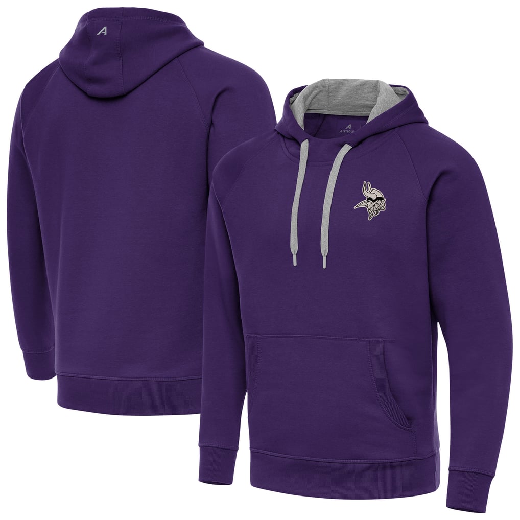 Minnesota Vikings Antigua Brushed Carbon Victory Pullover Hoodie - Purple