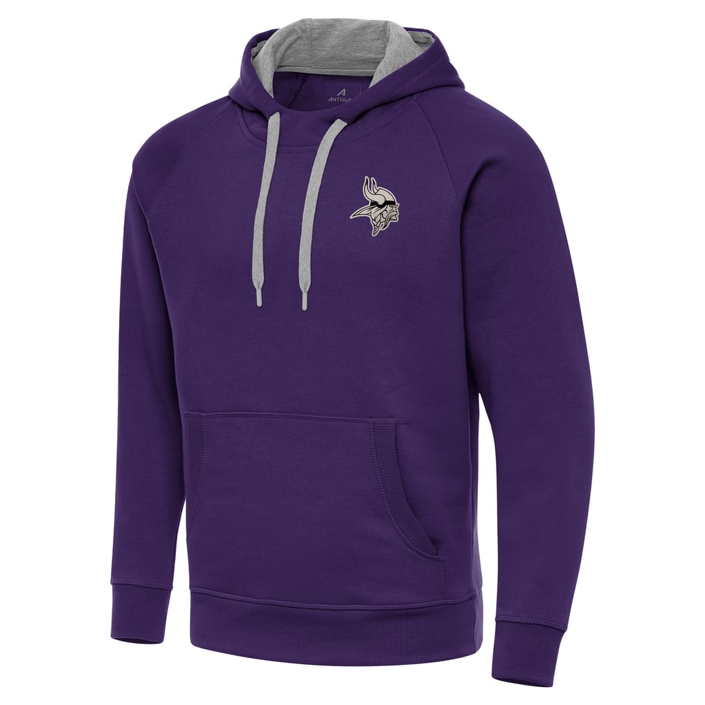 Minnesota Vikings Antigua Brushed Carbon Victory Pullover Hoodie - Purple