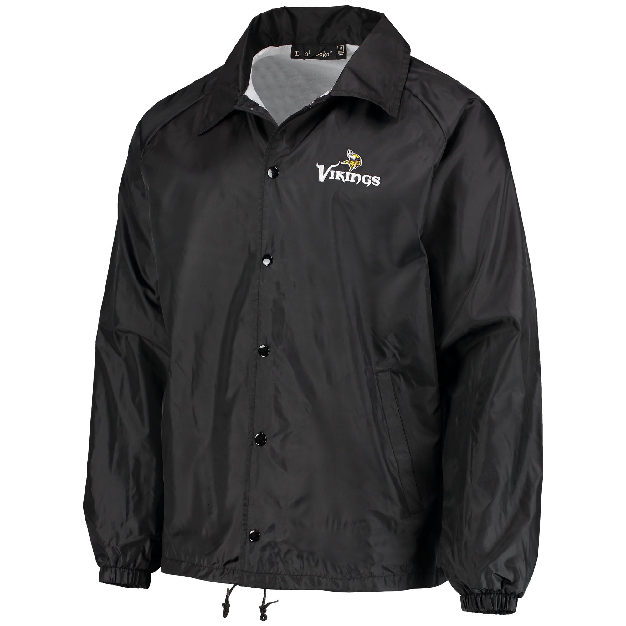 Men's Black Minnesota Vikings Coaches Classic Raglan Full-Snap
