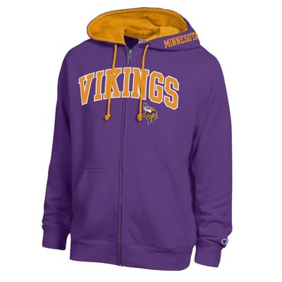 Minnesota Vikings Champion Full-Zip Hoodie -  Purple/Gold