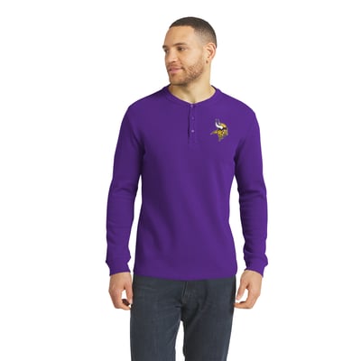  Minnesota Vikings Darius Rucker Collection by Fanatics Waffle-Knit Henley Long Sleeve T-Shirt - Purple