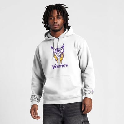  Minnesota Vikings Disney x Champion Powerblend Full Front Sweatshirt - White