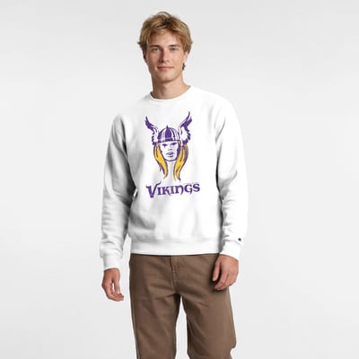 Minnesota Vikings Disney x Champion Thor Powerblend Sweatshirt - White