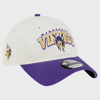 Minnesota Vikings Disney x New Era 9TWENTY Adjustable Hat - Cream/Purple