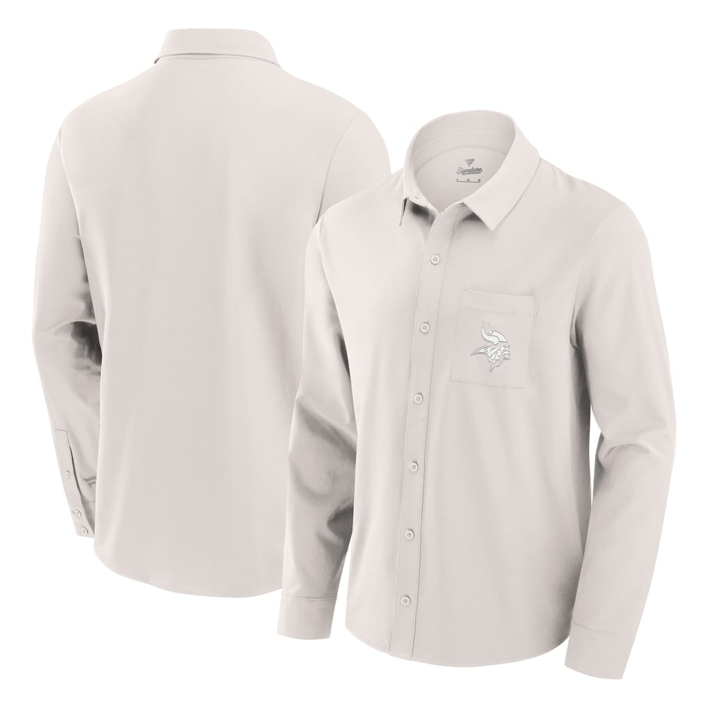 Minnesota Vikings Fanatics Front Office Long Sleeve Button-Up Shirt - Cream