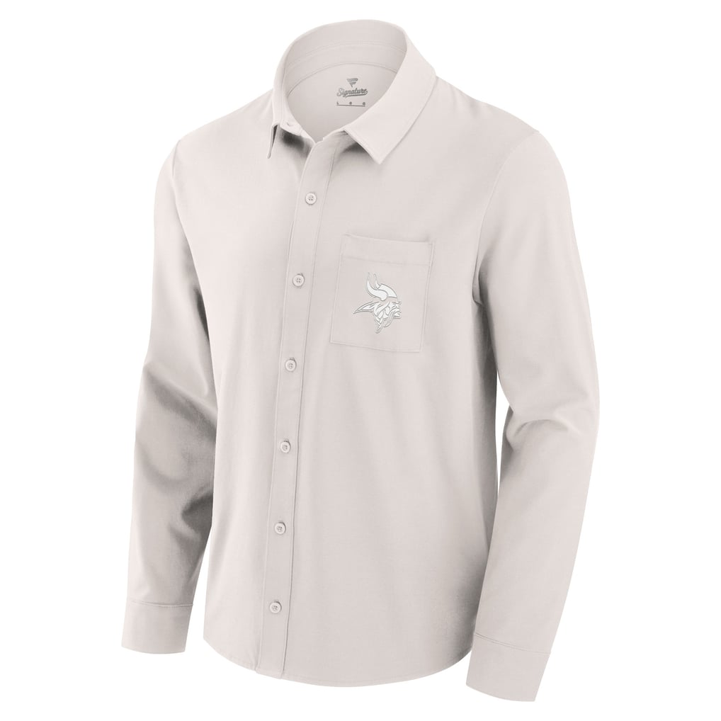 Minnesota Vikings Fanatics Front Office Long Sleeve Button-Up Shirt - Cream