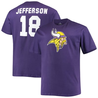 Justin Jefferson Minnesota Vikings Fanatics Big & Tall Name & Number T-Shirt - Purple