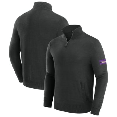 Minnesota Vikings J. Palmer Franchise Quarter-Zip Sweater - Black