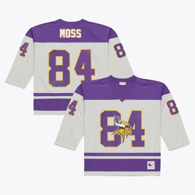 Randy Moss Minnesota Vikings Mitchell & Ness Too Maxxed Out Hockey Fashion Jersey T-Shirt - Gray