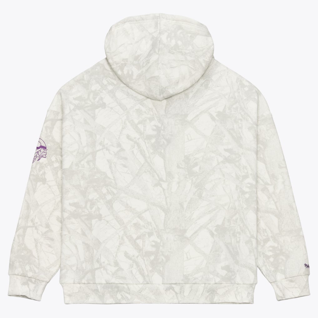  Minnesota Vikings Mitchell & Ness Ghosted Pullover Hoodie - White