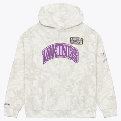  Minnesota Vikings Mitchell & Ness Ghosted Pullover Hoodie - White