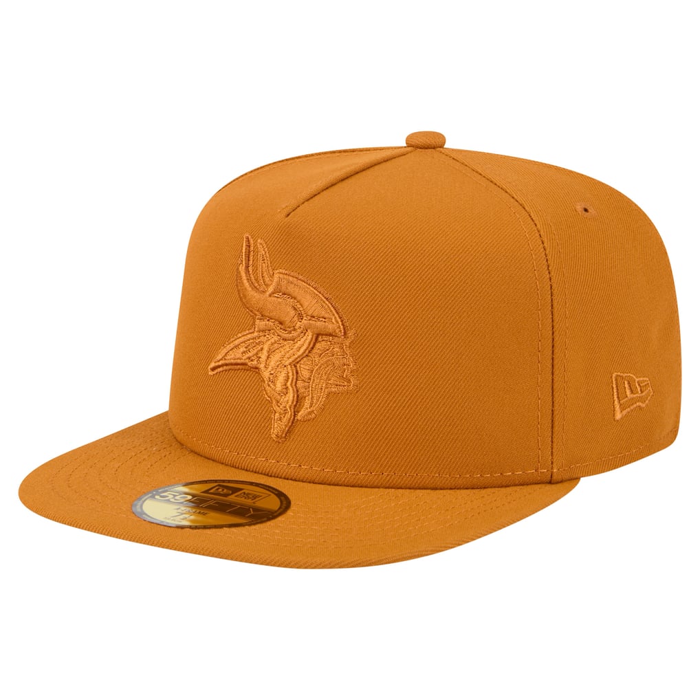  Minnesota Vikings New Era Color Pack A-Frame 59FIFTY Fitted Hat - Brown