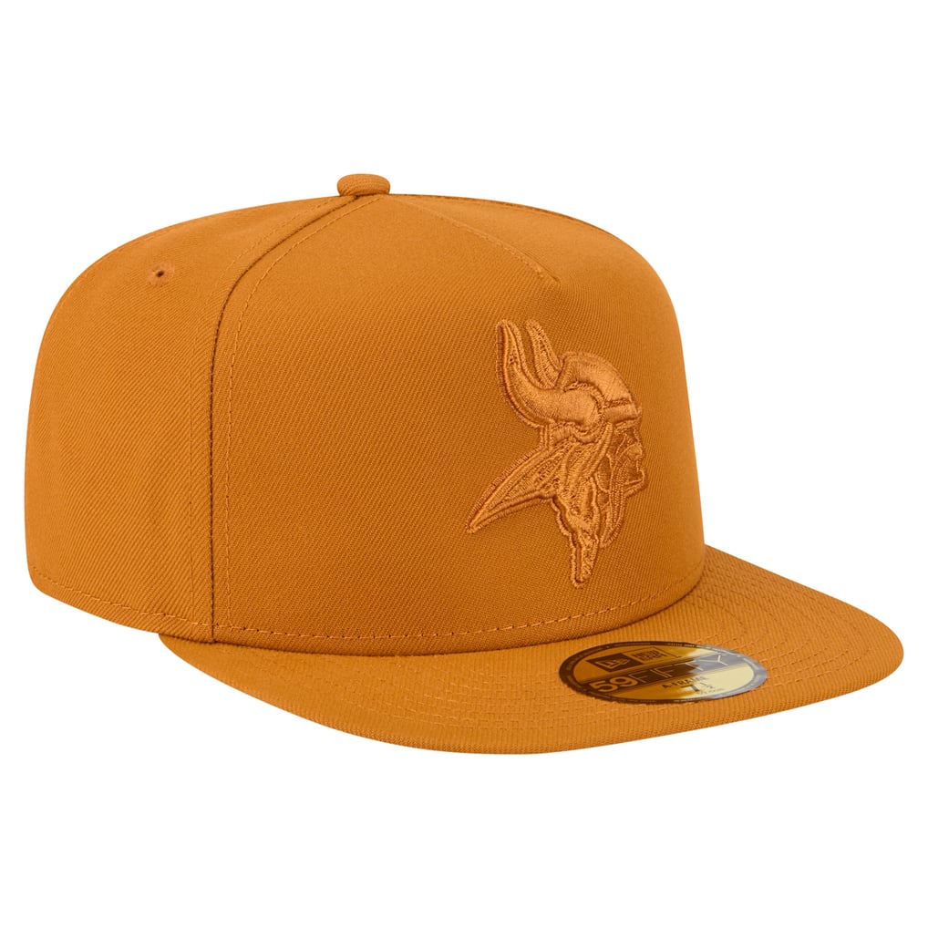  Minnesota Vikings New Era Color Pack A-Frame 59FIFTY Fitted Hat - Brown