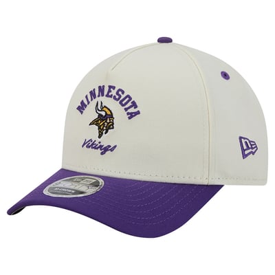 Minnesota Vikings New Era Arch 9FORTY A-Frame M-Crown Adjustable Hat - Cream/Purple