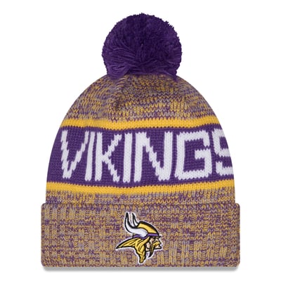 Minnesota Vikings New Era Marled Cuffed Knit Hat with Pom - Purple