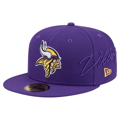 Minnesota Vikings New Era Side Script 59FIFTY Fitted Hat - Purple