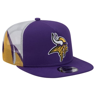 Minnesota Vikings New Era Mesh A-Frame 9FIFTY Snapback Trucker Hat - Purple/Gold